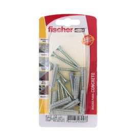 Bucha com Parafuso Cabeça Chata SX6 com 10 Unidades Cinza Fischer