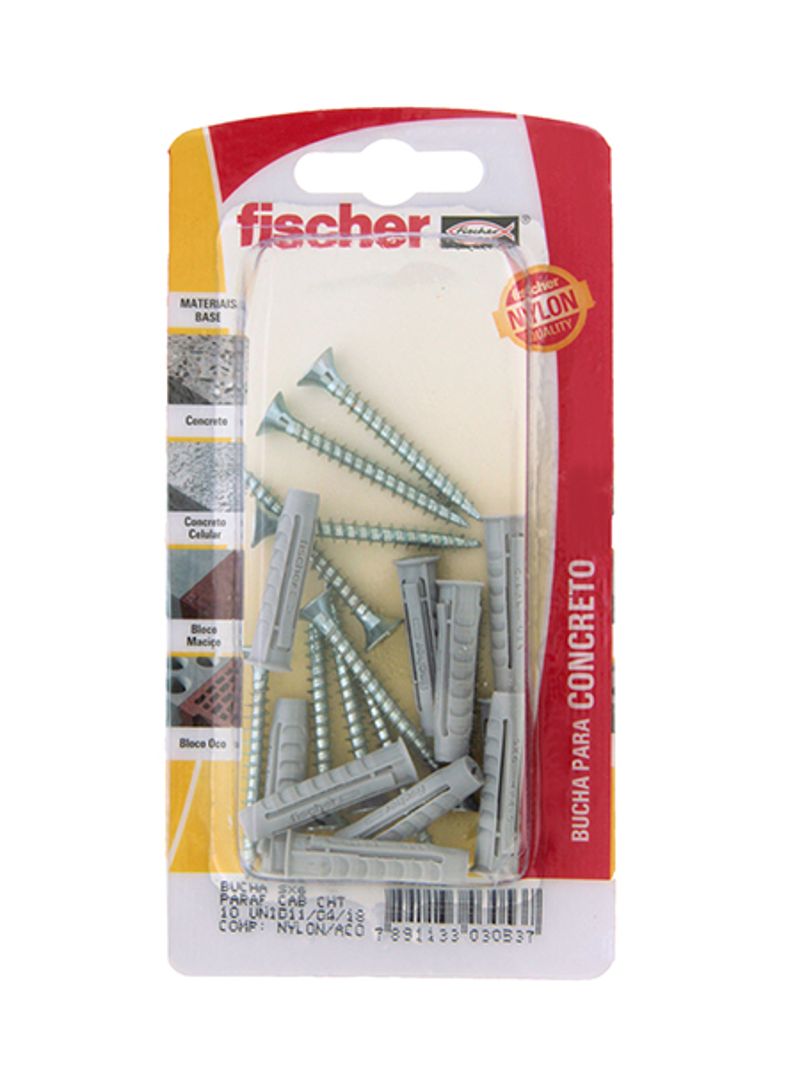 Bucha-com-Parafuso-Cabeca-Chata-SX6-com-10-Unidades-Cinza-Fischer