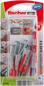 Bucha-Duopower-com-Parafuso-8x40-com-10-Unidades-Cinza-Fischer