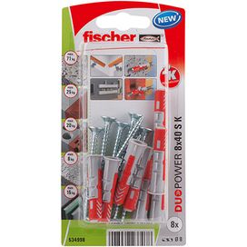 Bucha Duopower com Parafuso 8x40 com 5 Unidades Cinza Fischer