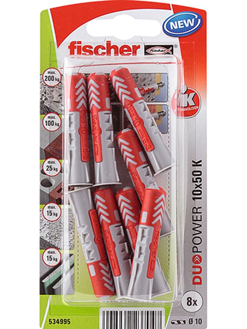 Bucha-Duopower-10x50-com-10-Unidades-Cinza-Fischer