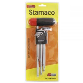 Chave Torx Modelo ZH014 com 9 peças Stamaco