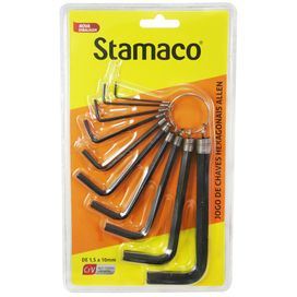 Chave Allen 1,5mm a 10mm com 10 peças Stamaco