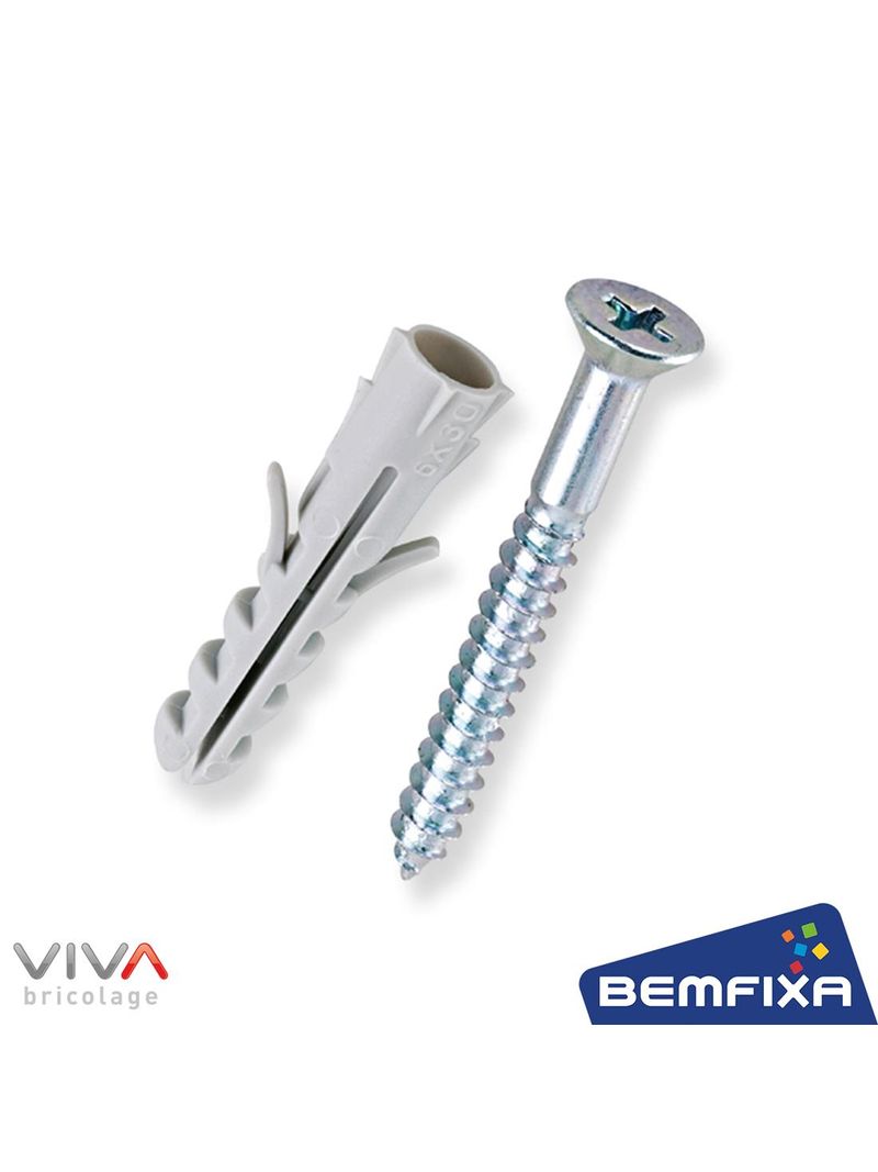 Bucha-de-Nylon-Com-Parafuso-Cabeca-Chata-Fenda-Phillips-