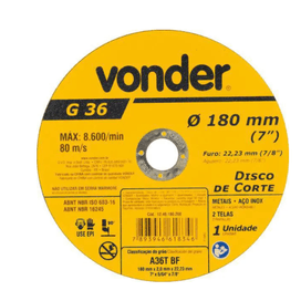 Disco Corte 180,0x2,0x22,23 Dcv Vonder
