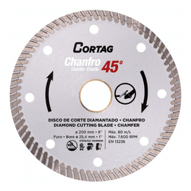 Disco Diamantado Chanfro 45º 200mm 61681 Cortag