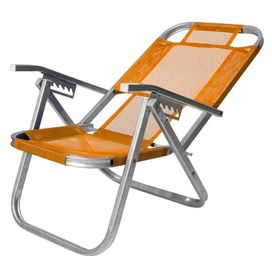 Cadeira de Praia Reclinável em Alumínio Ipanema Laranja Botafogo