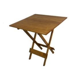 Mesa Dobrável de Madeira 70x70 Natural Tramontina