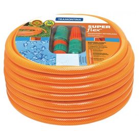 Mangueira Super Flex com Engate 1/2"" para Jardim 10m Laranja Tramontina
