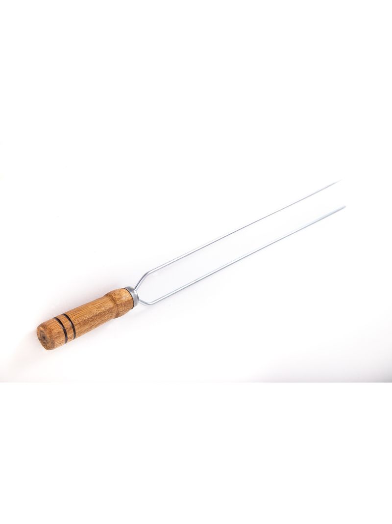 Espeto-Duplo-com-Cabo-em-Madeira-55-cm-em-Aco-Inox-Cromado-N1-Queiroz
