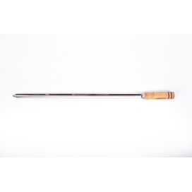 Espeto Lança com Cabo em Madeira 85 cm em Aço Inox Cromado N4 Queiroz