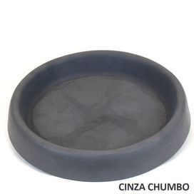 Prato Redondo Riscatto Polietileno Pequeno Cinza Chumbo Vouga Decor