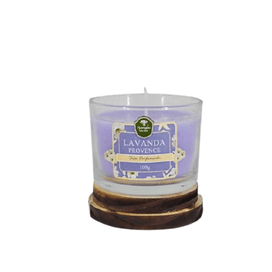 Vela Vidro Lavanda Provence 100g Lilás Floresta Verde