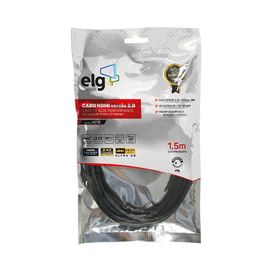 Cabo HDMI 2.0V 3D Ready 4K Ultra HD 1,5M Preto ELG