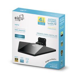 Antena Externa Wave HDTV  /UHF / VHF /FM Preto ELG