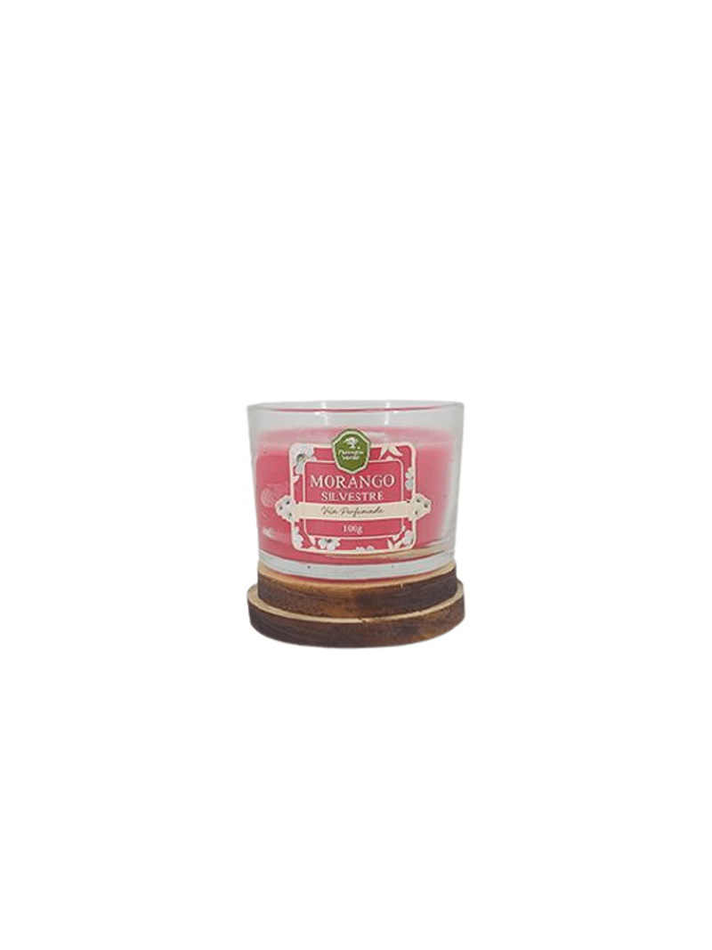 Vela-Vidro-Morango-Silvestre-100g-Vermelho-Floresta-Verde