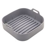 Forma-Quadrada-de-Silicone-para-Air-Fryer-20x7cm-Cinza-Lyor