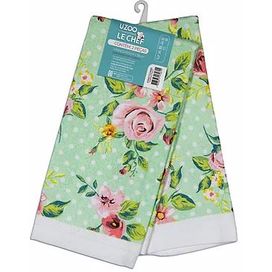 Kit Pano de Copa Le Chef Floral 2 Peças Komeco