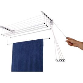 Varal Teto Parede 5 Varetas 100x38cm 7005 Branco Max EB