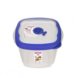 Pote Quadrado Plástico 1,6L Flor Azul Sanremo