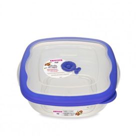 Pote Quadrado Plástico 2,7L Flor Azul Sanremo