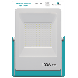 Refletor Led Ultrafino 100W 6500K Bivolt Branco Gaya