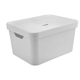 Caixa Organizadora Cube G com Tampa Branco Martiplast