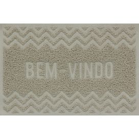Capacho Vinílico ZigZag 60X40cm Bege Komeco