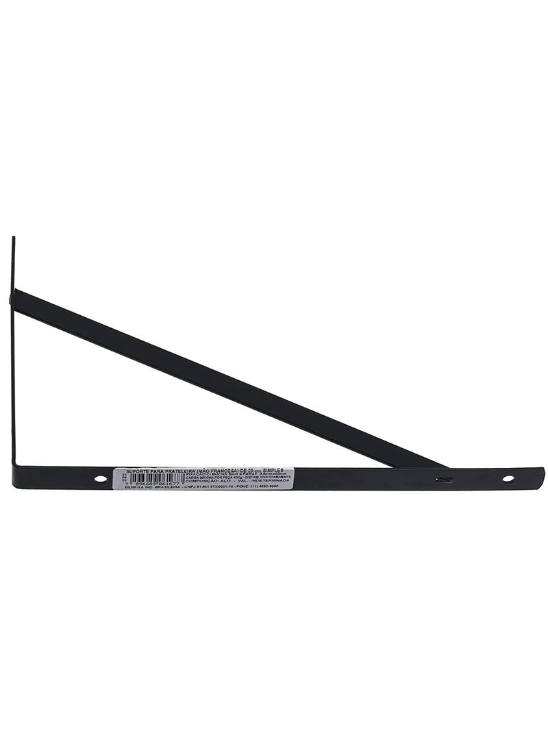 Suporte-Prateleira-Simples-Zinco-25cm-6167-Preto-Bemfixa