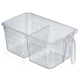 Cesto Organizador com Alça 13x18x32cm Acrílico Transparente Arthi