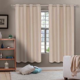 Cortina Hermes com Forro 260x230cm Bege Becadecor