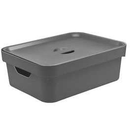 Caixa Organizadora Cube 10,5L com Tampa Chumbo Martiplast