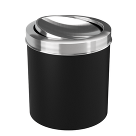Lixeira com Tampa Basculante Inox 5,4L Preto Coza