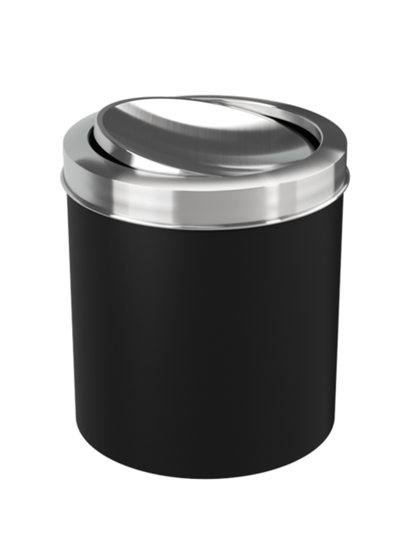 Lixeira-com-Tampa-Basculante-Inox-54L-Preto-Coza