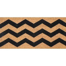 Capacho Fibra Coco Slim Retangular Zig zag Kls1 70x33cm Marrom Komeco