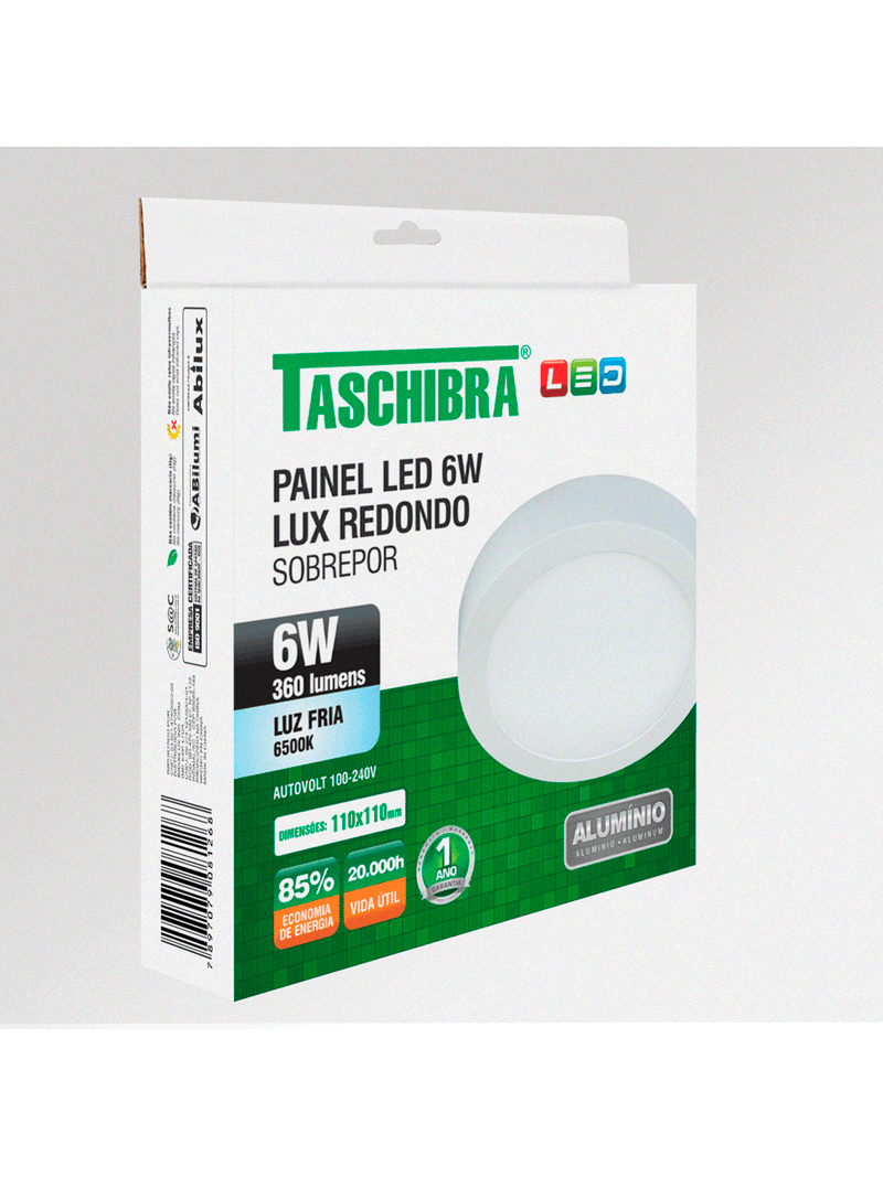 Painel-Led12-Redondo-Sobrepor-6W-6500K-Taschibra