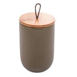 Potiche-Ceramica-com-Tampa-Bambu-10x15cm-Verde-Lyor