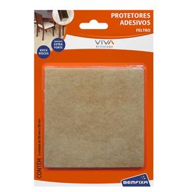 Feltro Adesivado Quadrado 99x99mm Marrom Bemfixa