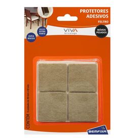Feltro Adesivado Móveis Pesados Quadrado 30mm Creme Bemfixa