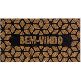 Capacho Fibra de Coco 60x33cm Geométrico Preto Komeco