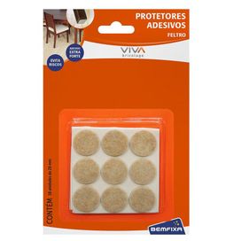 Feltro Adesivado Redondo 20mm Marrom Bemfixa