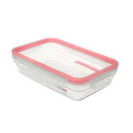 Pote com Travas de Plástico Freshy Transparente/Rosa 1,6L Sanremo