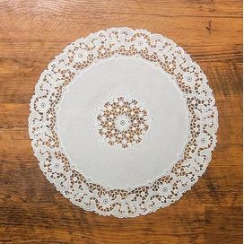 Toalha de Bandeja Crochê S-305 Branco 40cm Komeco