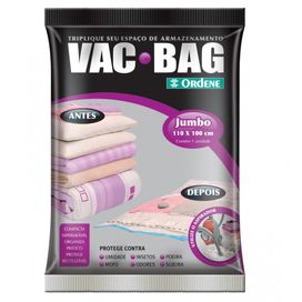 Saco Plástico Vac Bag Jumbo 110x100cm Ordene