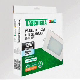 Luminária Painel Led Embutir Quadrada 17cm 6500k 12w Taschibra