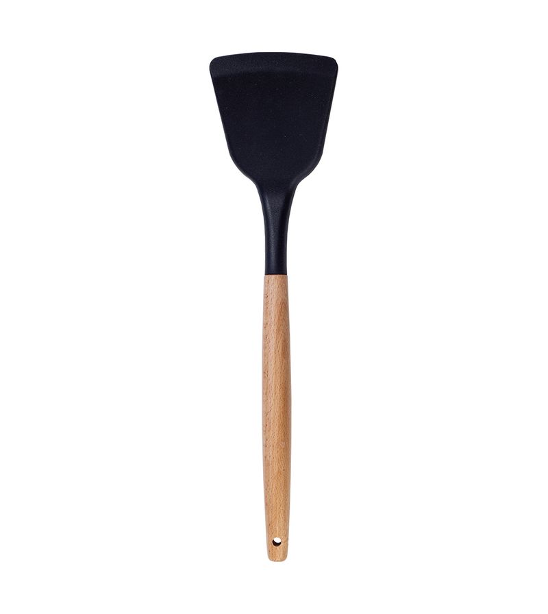 Silicone Spatula With Red Wooden Handle - Oikos