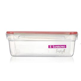 Pote com Travas de Plástico Freshy Transparente/Rosa 2,5L Sanremo