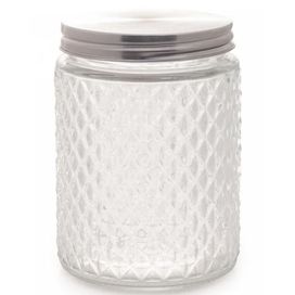 Porta Mantimento de Vidro Lapidado com Tampa 500ml Sortidas Lyor