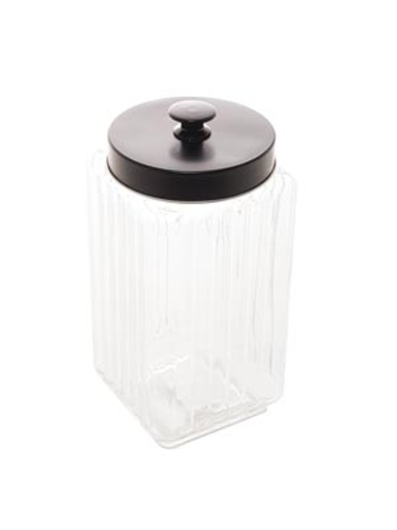 Porta-Mantimento-de-Vidro-com-Tampa-Metal-23L-Preto-Lyor