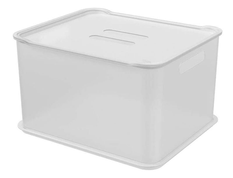 Caixa Organizadora Cube M 10,50 Litros Branca Com Tampa-Martiplast